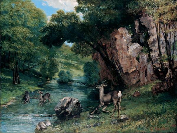 Gustave Courbet Roe Deer at a Stream Germany oil painting art
